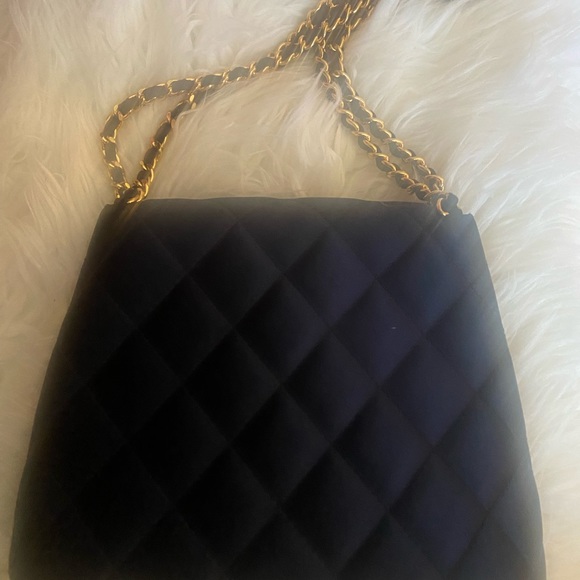 CHANEL Vintage Rare Blue satin evening bag Made in Italy - Picture 7 of 10